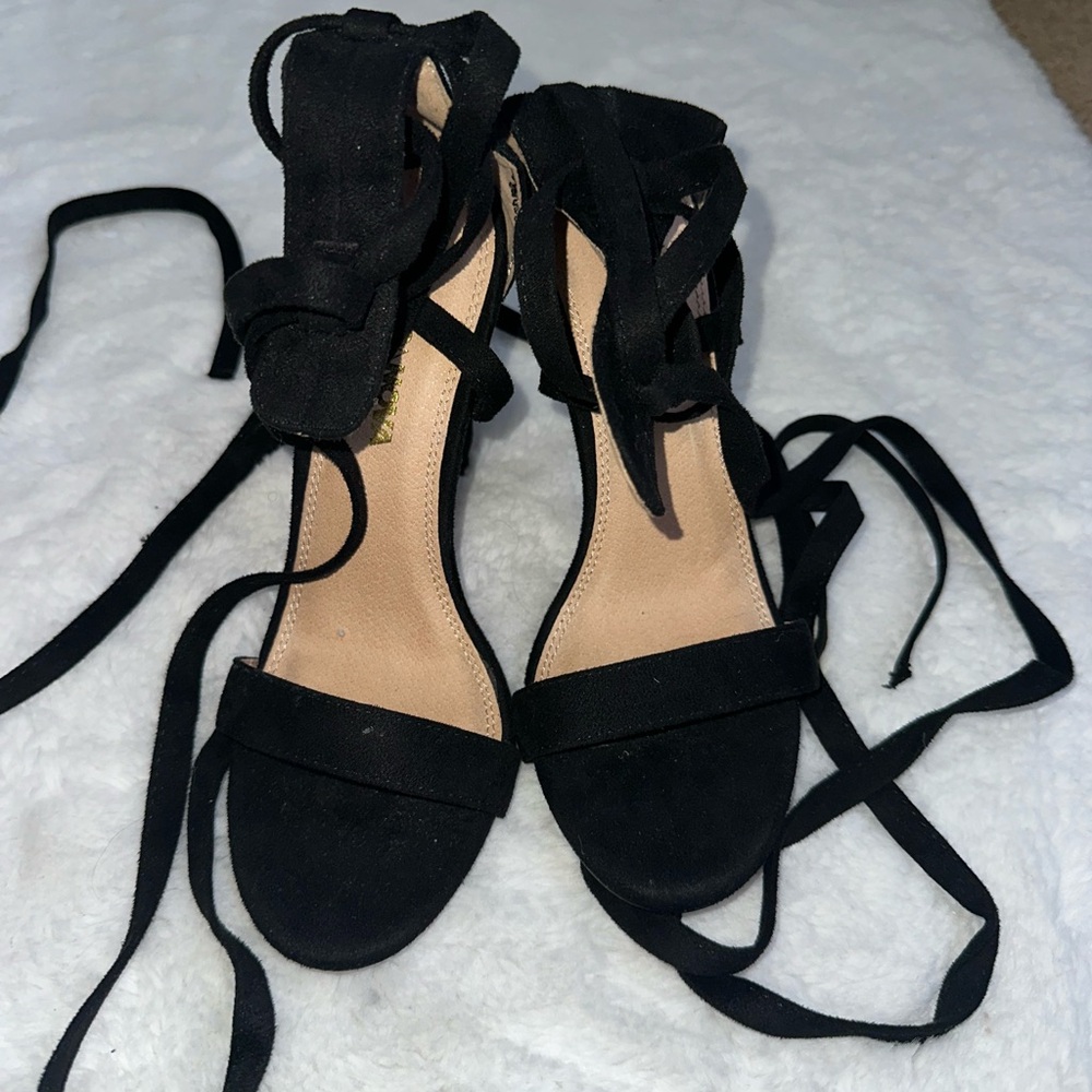 Fashion Nova Black Lace-Up Heels